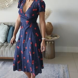 Cherry wrap dress